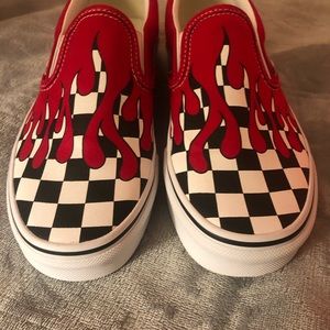 vans red drip checkerboard